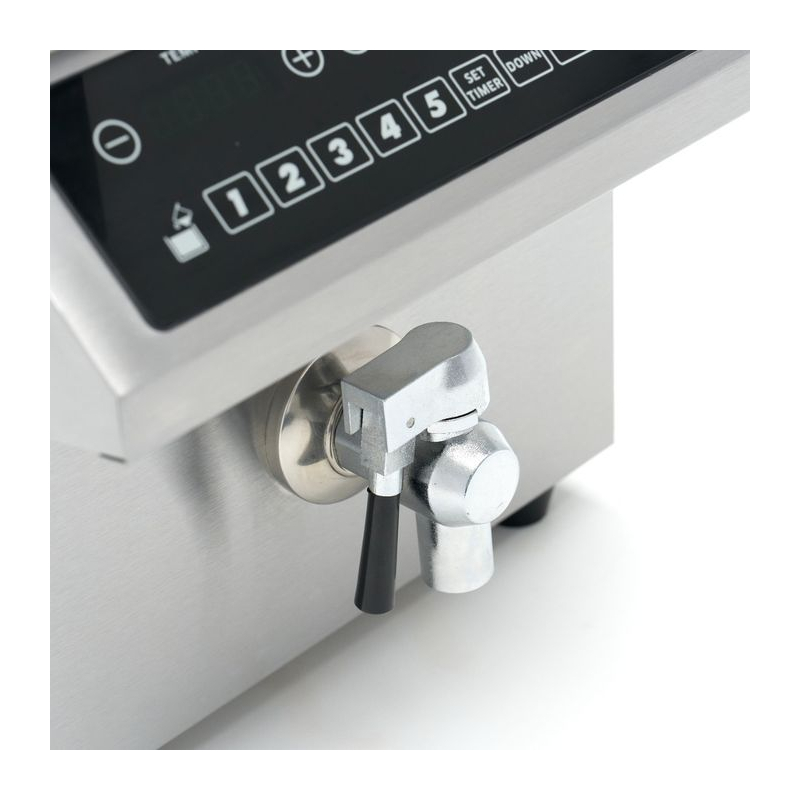 Friteuse - 8 L - 1 mand - inductie - heftsysteem - met aftapkraan - Maxima - 09371450
