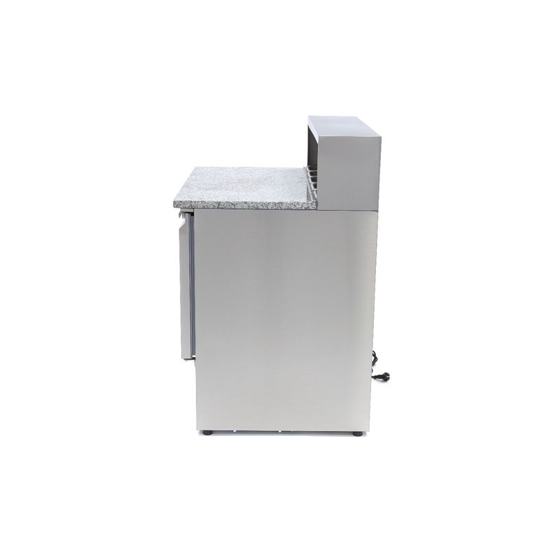Pizzabereidingstafel 90 cm, 2 deuren, 5 x GN 1/6, roestvrij stalen deksel - Maxima - 09400200