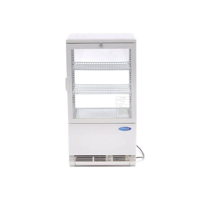 Vitrine r&eacute;frig&eacute;r&eacute;e - 58 L - 43 cm - blanc - Maxima - 09400800