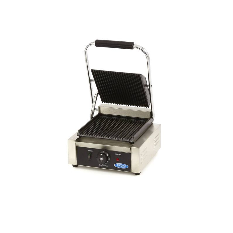 Contactgrill - gegroefd - enkele grillplaat - 22 cm - Maxima - 09300430