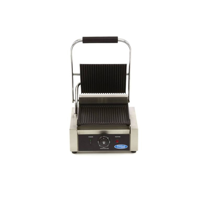 Contactgrill - gegroefd - enkele grillplaat - 22 cm - Maxima - 09300430