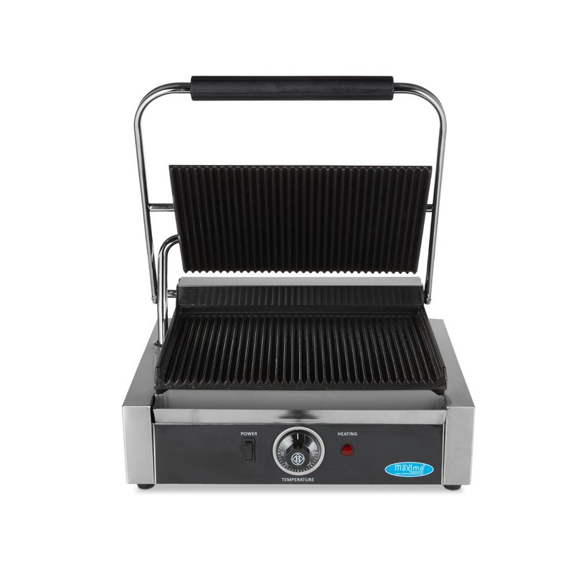 Contactgrill - gegroefd - enkele grillplaat - 33,5 cm - Maxima - 09300436