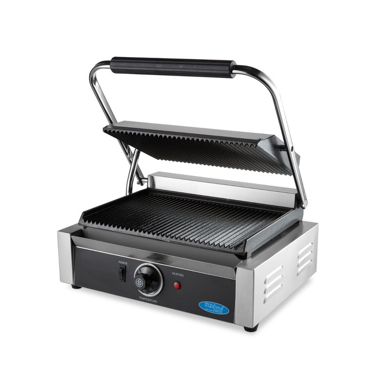 Contactgrill - gegroefd - enkele grillplaat - 33,5 cm - Maxima - 09300436