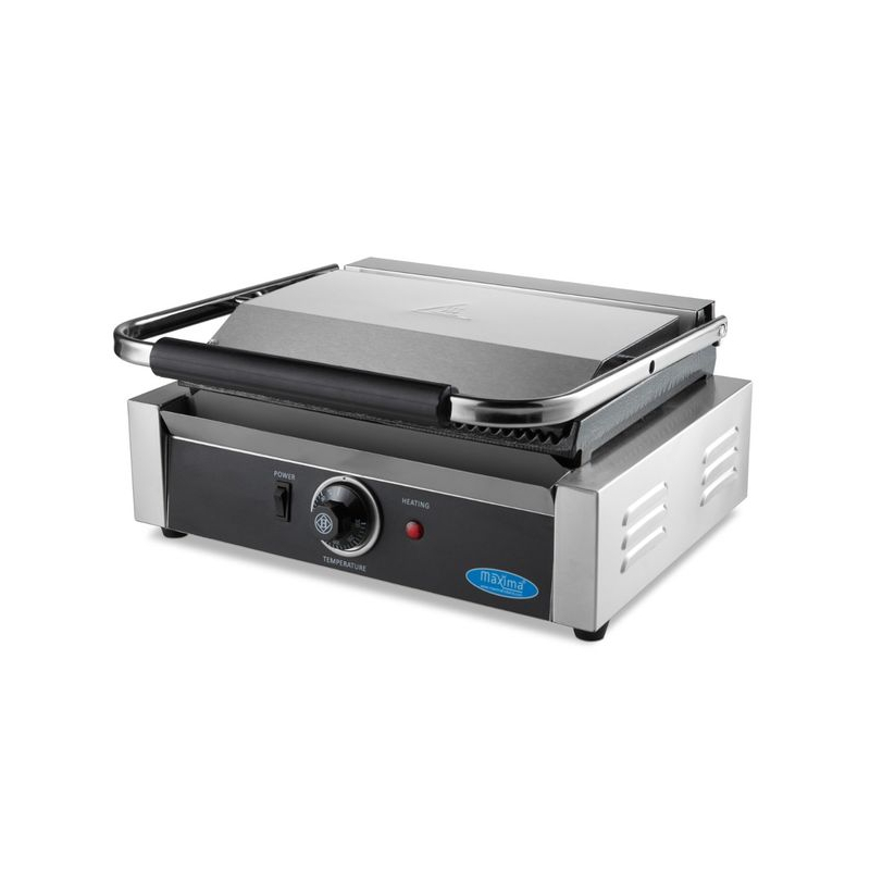 Contactgrill - gegroefd - enkele grillplaat - 33,5 cm - Maxima - 09300436