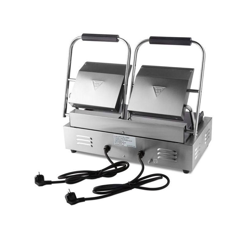 Contactgrill - glad - dubbelplatig grilloppervlak - 2 x 22 cm - Maxima - 09300437