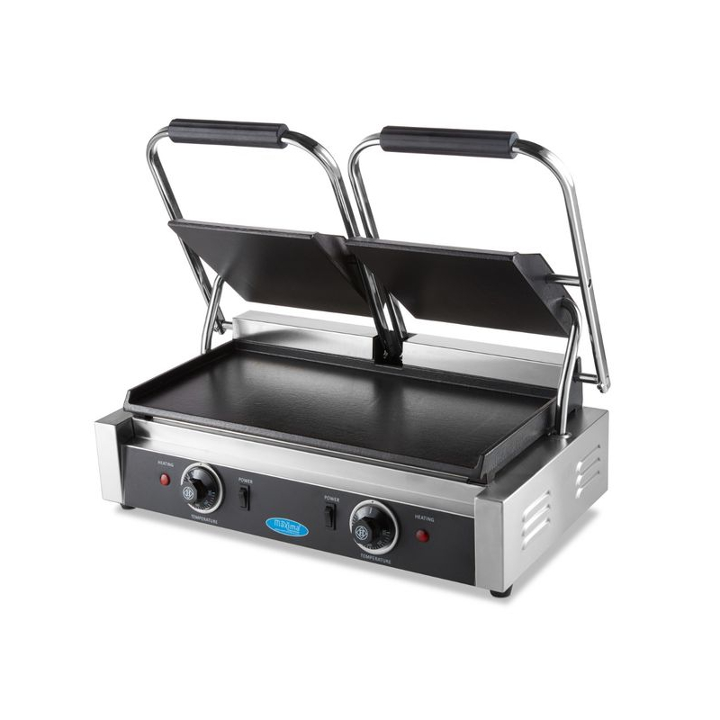 Contactgrill - glad - dubbelplatig grilloppervlak - 2 x 22 cm - Maxima - 09300437