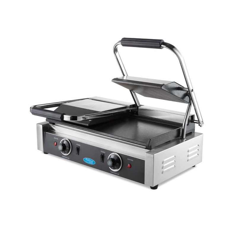 Contactgrill - glad - dubbelplatig grilloppervlak - 2 x 22 cm - Maxima - 09300437