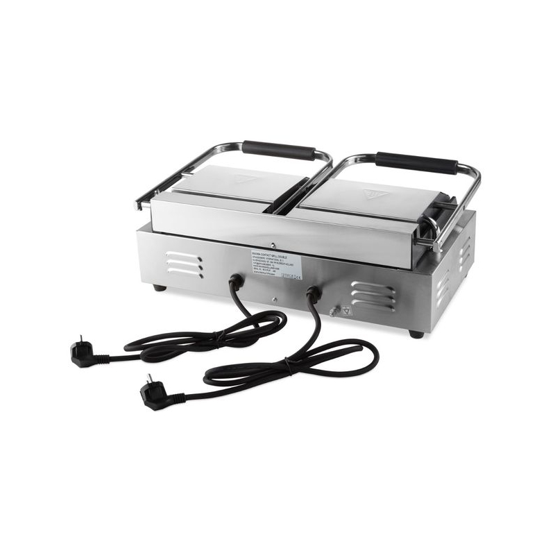Contactgrill - glad - dubbelplatig grilloppervlak - 2 x 22 cm - Maxima - 09300437