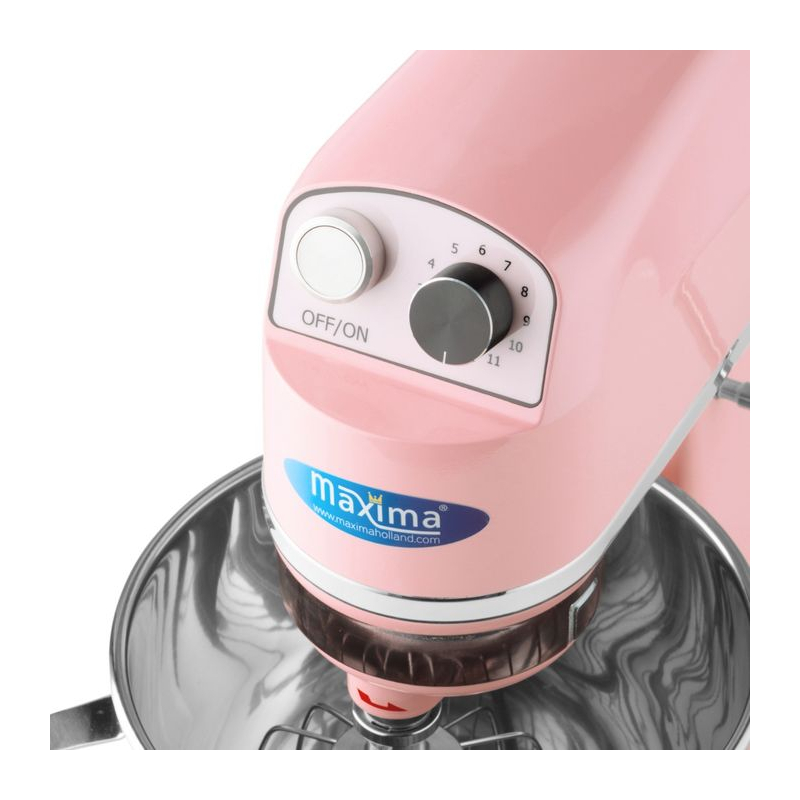 Planetaire mixer - 7 L - tot 2 kg deeg - roze - Maxima - 09300151
