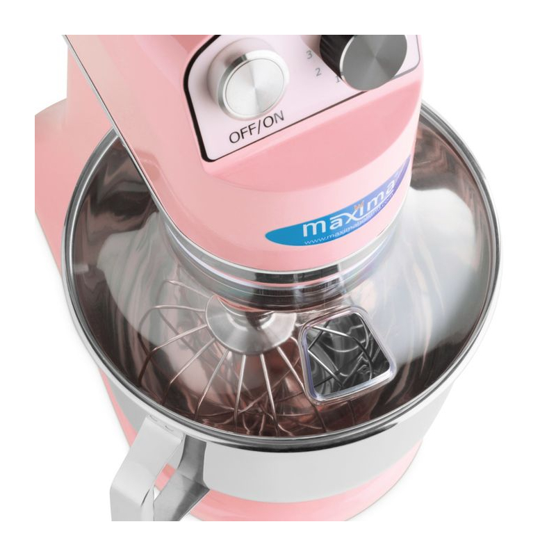 Planetaire mixer - 7 L - tot 2 kg deeg - roze - Maxima - 09300151