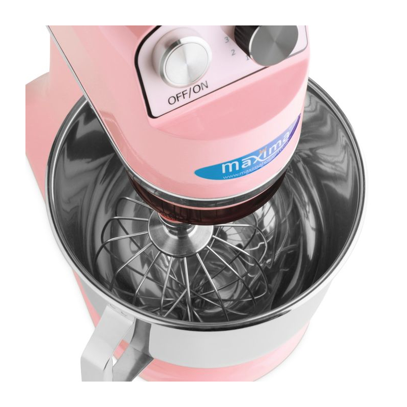 Planetaire mixer - 7 L - tot 2 kg deeg - roze - Maxima - 09300151