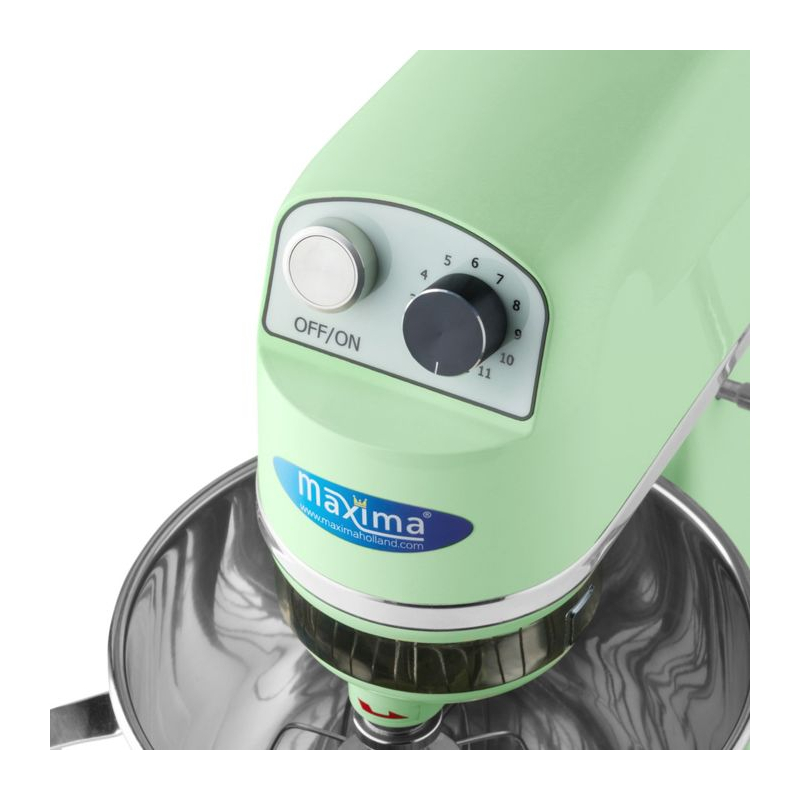 Planetaire mixer - 7 L - tot 2 kg deeg - groen - Maxima - 09300153