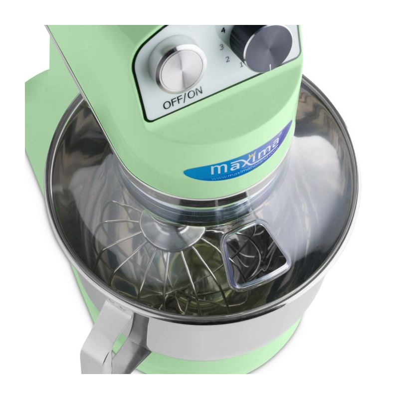 Planetaire mixer - 7 L - tot 2 kg deeg - groen - Maxima - 09300153