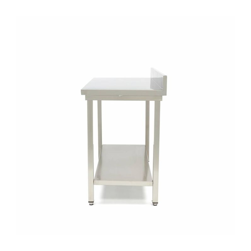 Roestvrij stalen werktafel - 120 x 70 cm - verstelbare hoogte - met achteraanzet - Maxima - 09364033