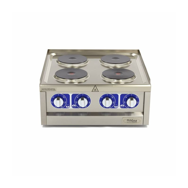 Kooktoestel commerci&euml;le kwaliteit - 4 branders - dubbele eenheid - diepte 60 cm - 400V - Maxima - 09391530