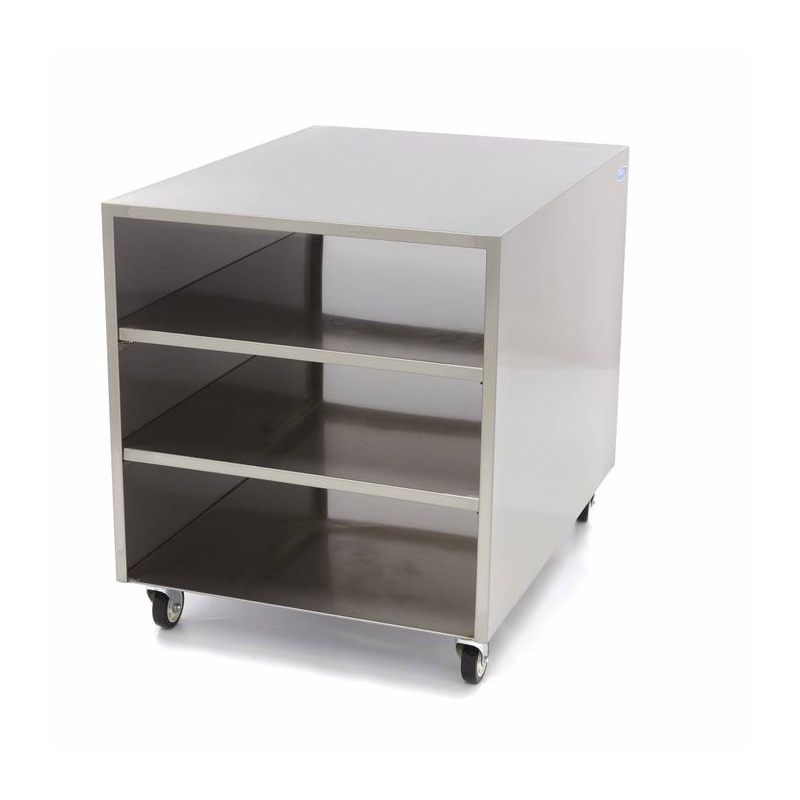 Roestvrij stalen machinetafel - 60 x 80 cm - draagvermogen 120 kg - op wielen - Maxima - 09300785