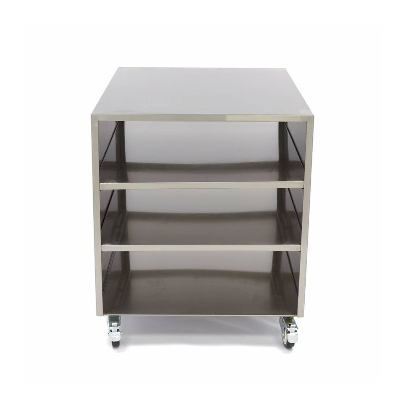 Roestvrij stalen machinetafel - 60 x 80 cm - draagvermogen 120 kg - op wielen - Maxima - 09300785
