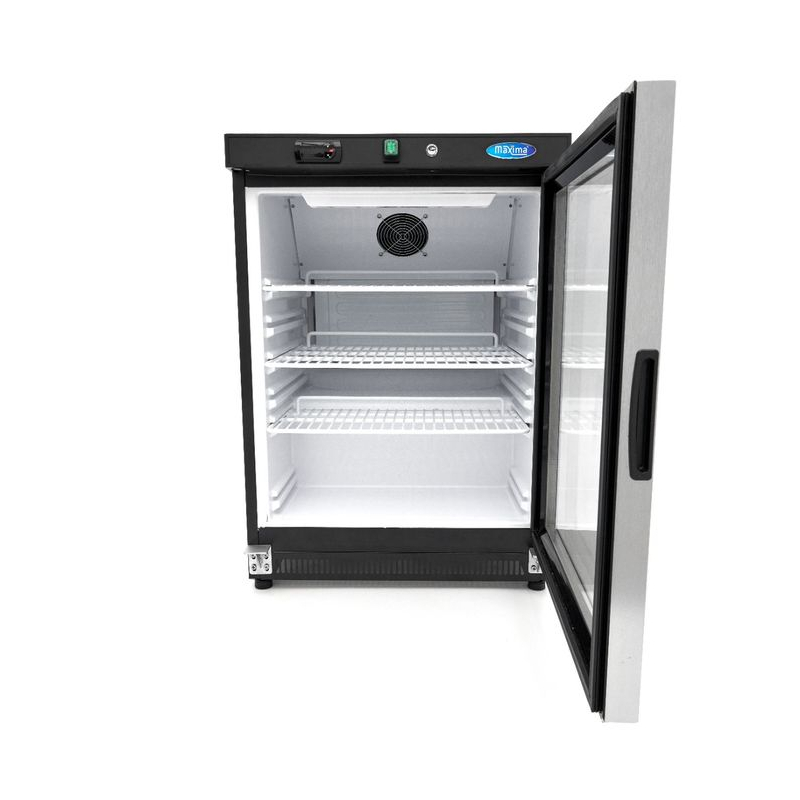 Koelkast - 200 L - zwart - met glazen deur - Maxima - 09405008