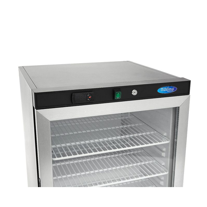 Koelkast - 200 L - zwart - met glazen deur - Maxima - 09405008