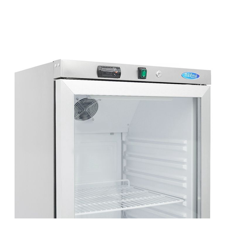 Koelkast - 400 L - roestvrij staal - met glazen deur - Maxima - 09405022