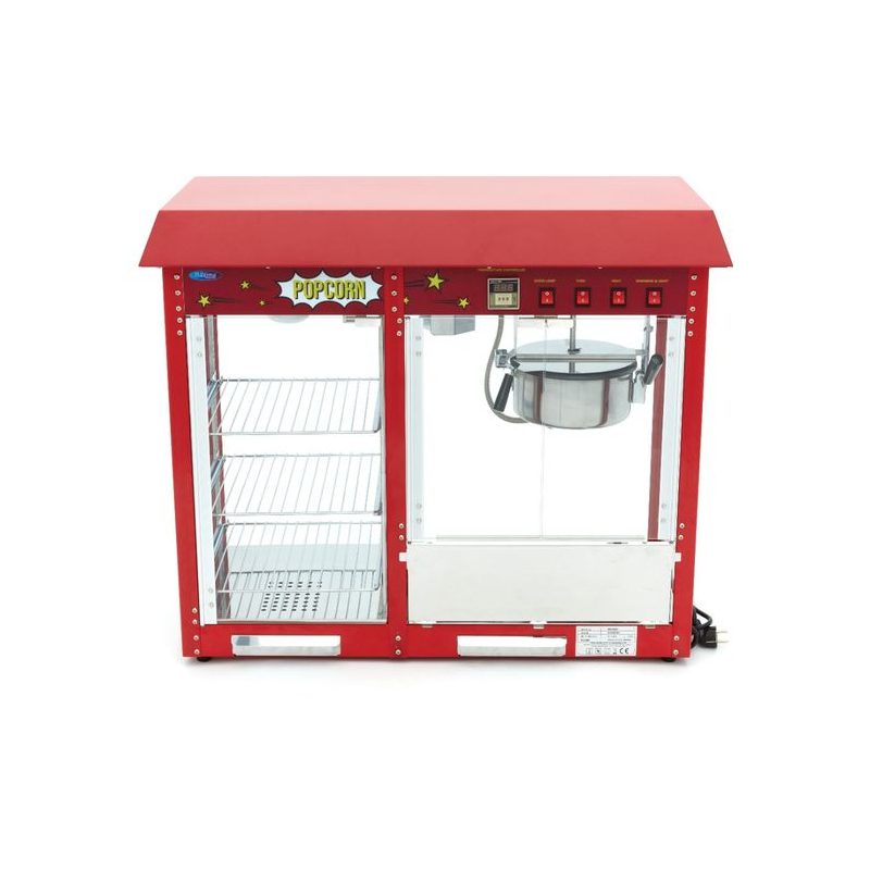 Machine &agrave; pop-corn - 150gr - avec vitrine chauffante - Maxima - 09506006