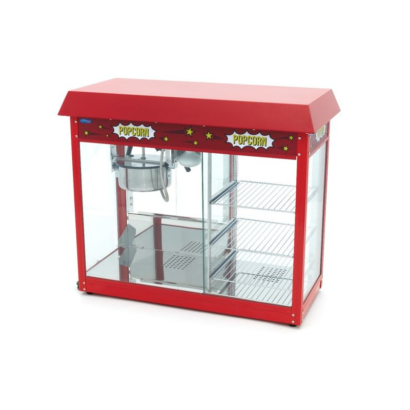 Machine &agrave; pop-corn - 150gr - avec vitrine chauffante - Maxima - 09506006