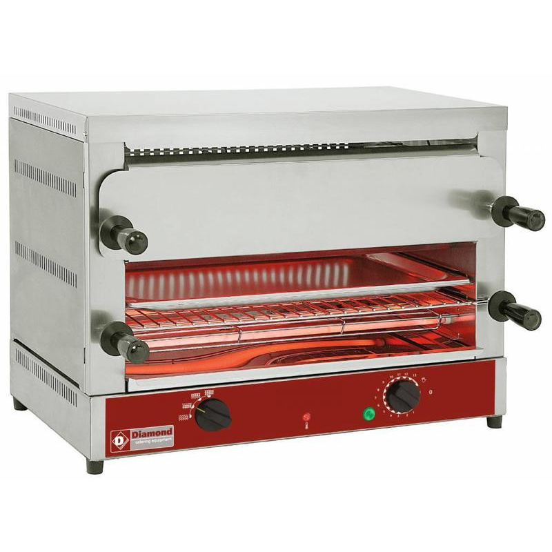 Broodrooster-salamander GN 1/1 elektrisch, 2 niveaus (520x320), met "Quartz" - MD22/R-N - Diamant