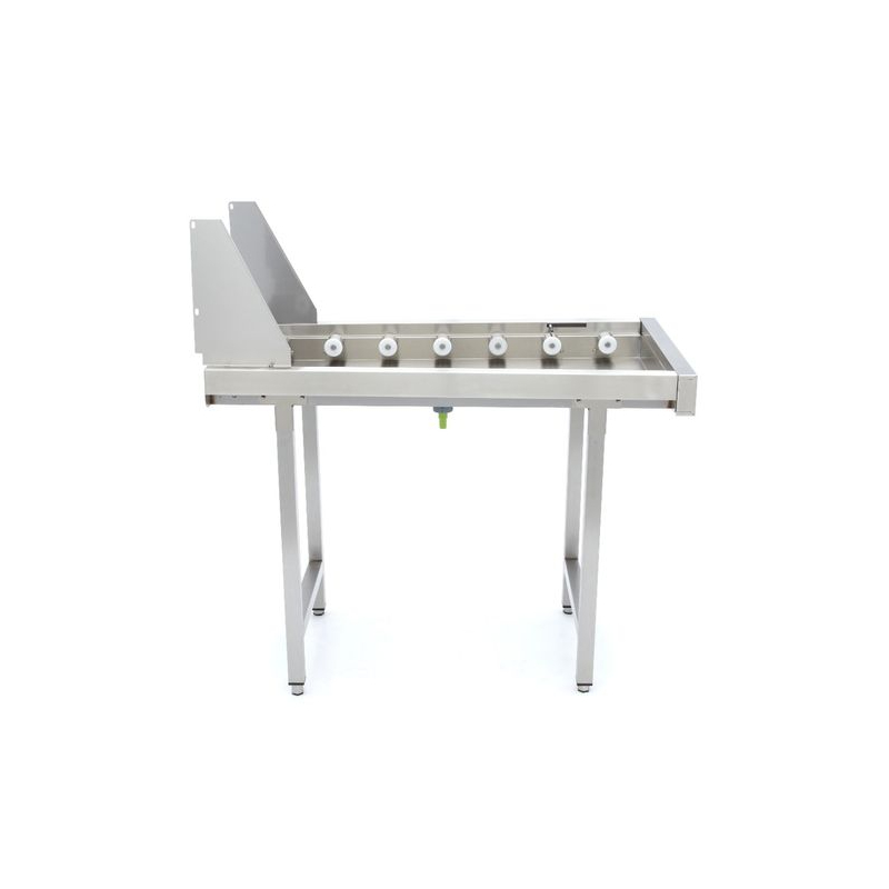 Tafel met rechte rollen in roestvrij staal - voor mand-vaatwasser transportband - Maxima - 09240121