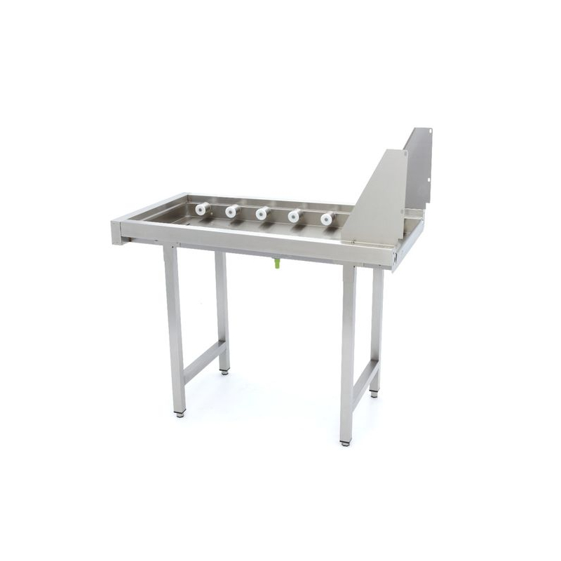Tafel met rechte rollen in roestvrij staal - voor mand-vaatwasser transportband - Maxima - 09240121