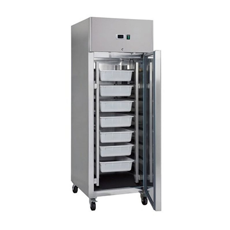 R&eacute;frig&eacute;rateur &agrave; poisson - 600 L - 7 conteneurs (60 x 40 cm) - sur roulettes - acier inoxydable - Maxima - 09400002