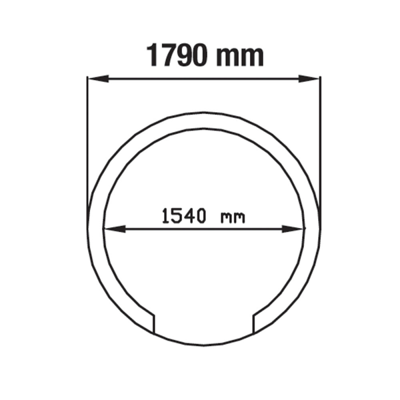 Traditionele houten pizza-oven &Oslash; 1540 mm - Gedemonteerd - Diamond - FBK-1540