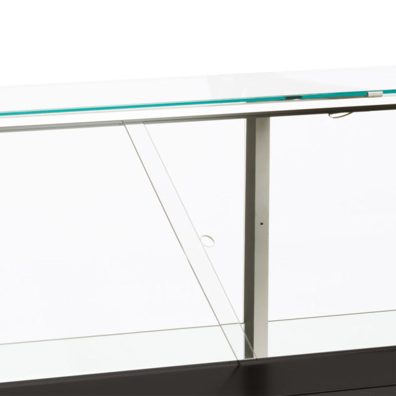 Gekoelde toonbank met rechthoekige vitrine 90&deg;, ventilatie, met reserve - ZWART - Diamond - FC15/B5-VR2
