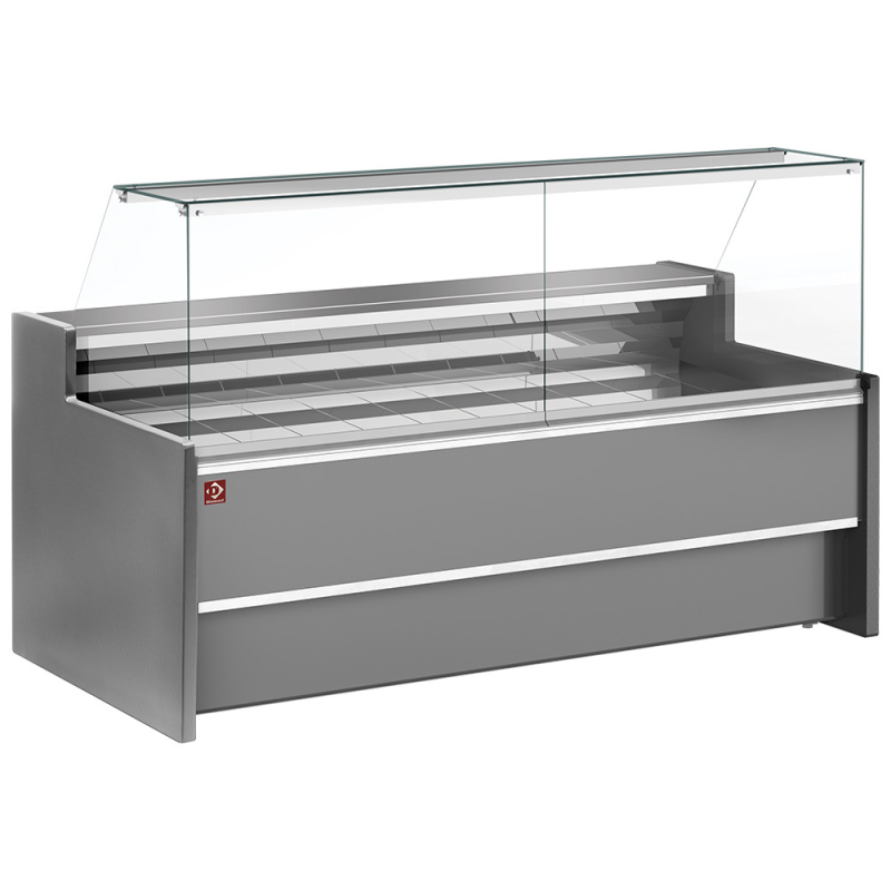 Gekoelde toonbank met raam recht 90&deg;, geventileerd, met reserve - GRIJS - Diamond - FC20/G8-VR2