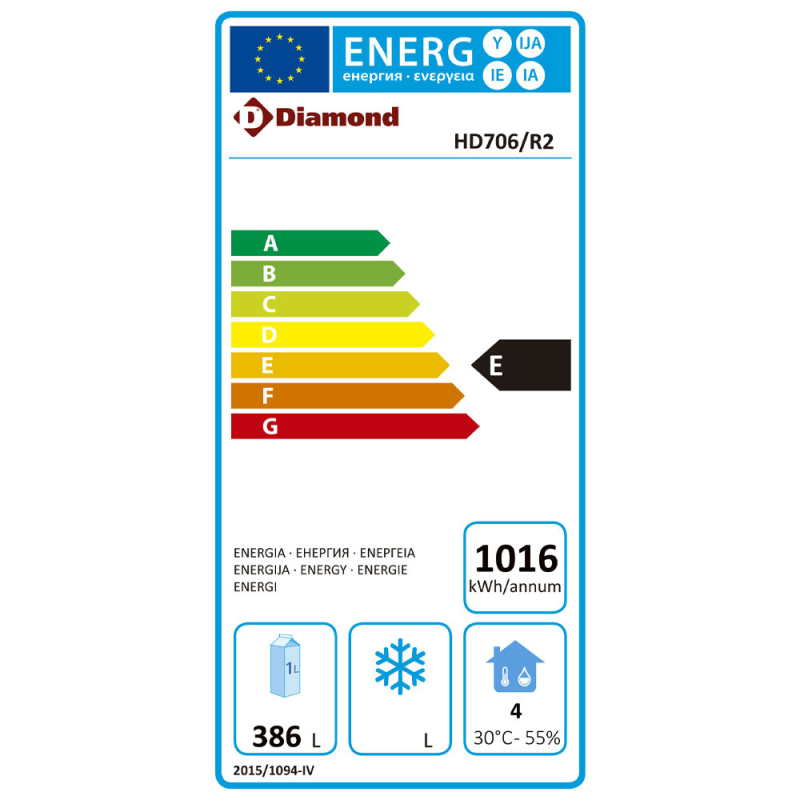 Gekoelde kast, ventilator, 1 deur (550 liter) - Diamond - HD706/R2
