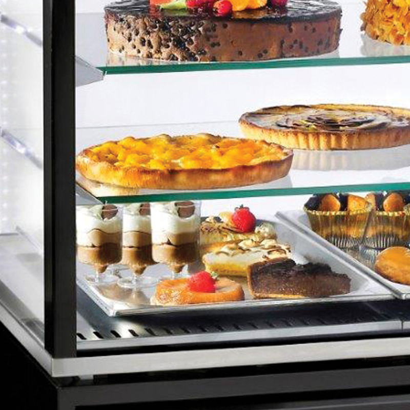 Vitrine 4 zijden negatieve temperatuur, 5 glazen schappen, ventilatie, 480 L, WIT - Diamond - INN/VB-W5-R2