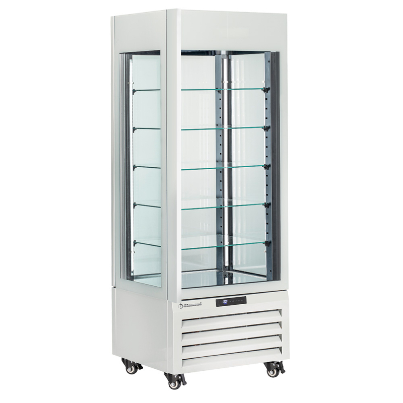 Gekoelde vitrine "FULL glas" 440 Lt., 5 glasniveaus, geventileerd - ICE CREAM & PASTRY - WIT - Diamond - MAX/507-BW