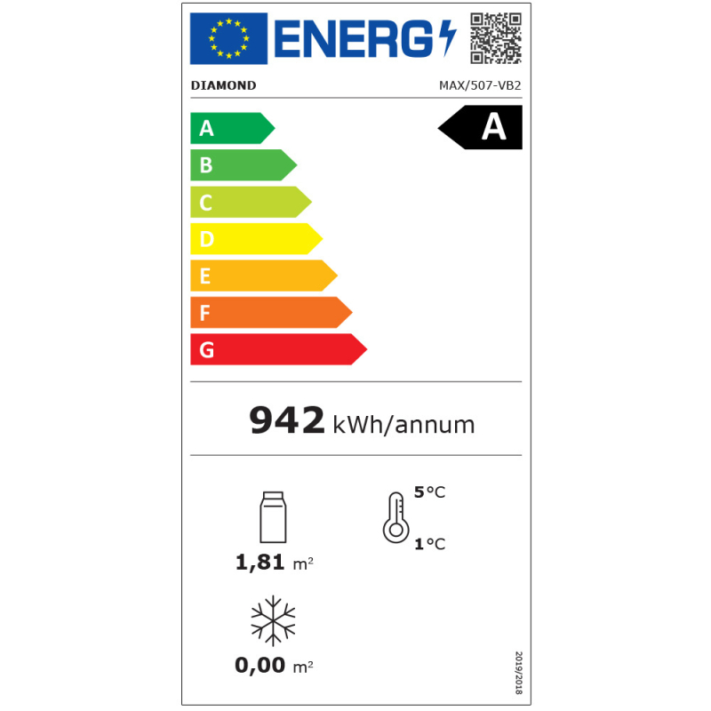 Gekoelde vitrine "FULL vitraging" 440 Lt., 1 niveau + 4 legborden, ventilator - WINE - ZWART - Diamond - MAX/507-VB2