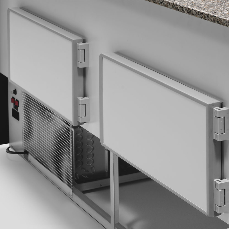 Gekoelde toonbankvitrine met gewelfde ruit, ventilatie, met reserve - Diamond - MY25/A1-VV/R2