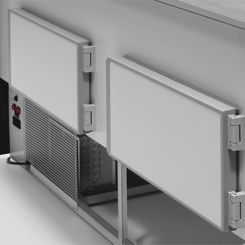 Gekoelde tourbak vitrine met recht glas 90&deg;, met reserve - Diamond - OL150/A2-R/R2