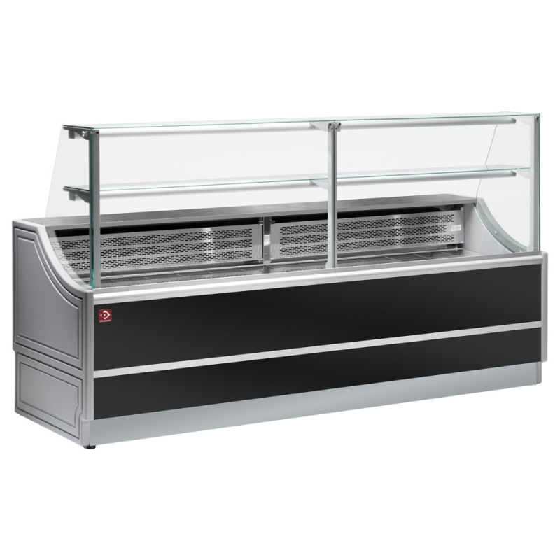 Gekoelde vitrinebank - Neutraal model "OL Orl&eacute;ans" met recht glas 90&deg;, zonder reserve - Diamond - OL200/B2-NN