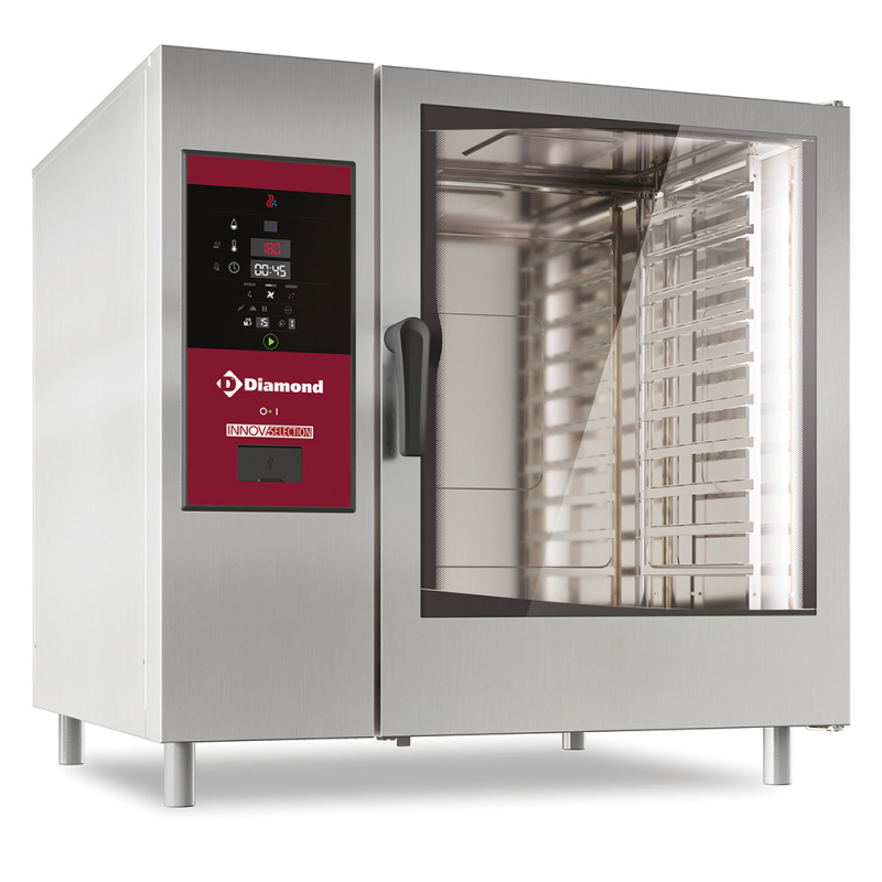 Four gaz vapeur directe et convection 10x GN2/1 avec "automatic cleaning system" - Diamond - SDG/XC-12