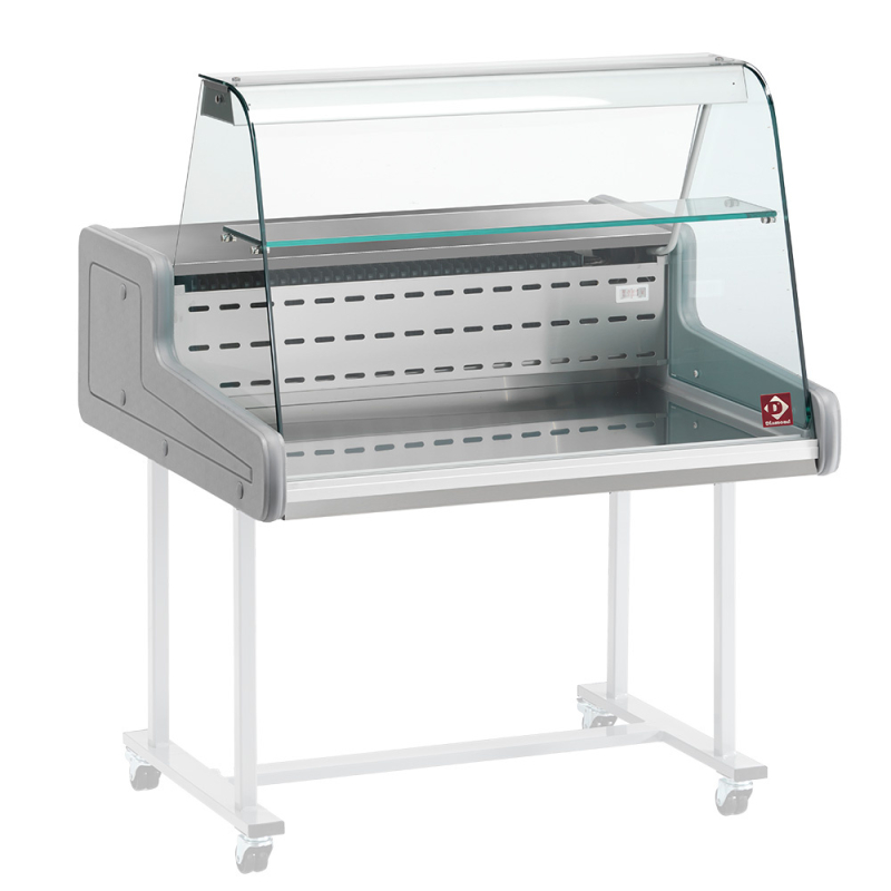 Gekoelde vitrinebank - gewelfde ruit - Diamond - SUP15-ZC/R2