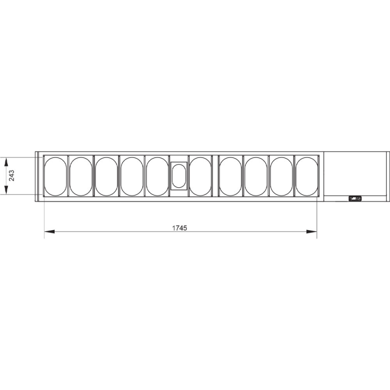 Gekoelde strukture GN 10x1/4, 1x1/9, met deksel - Diamond - SX219G/CP9