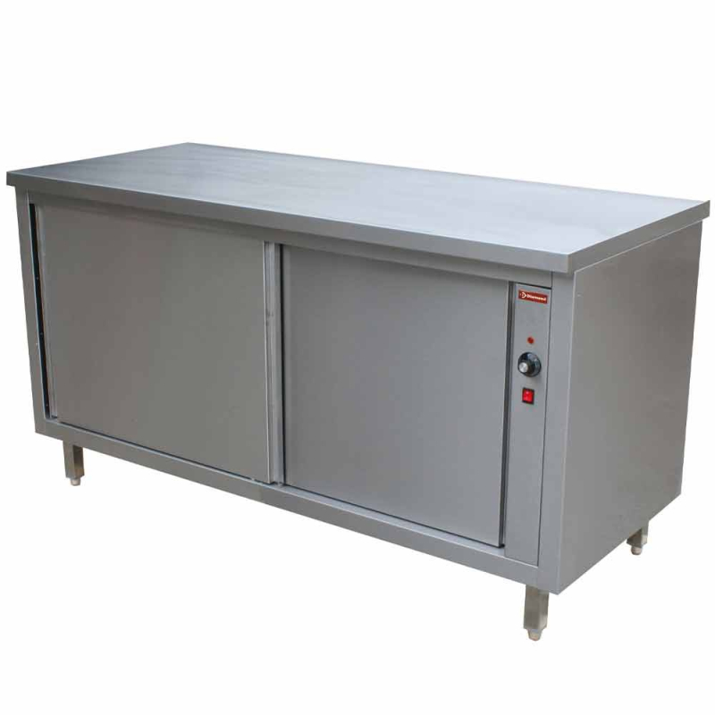 Table armoire chauffante, portes coulissantes "traversante centrale" - Diamond - TEP127/B