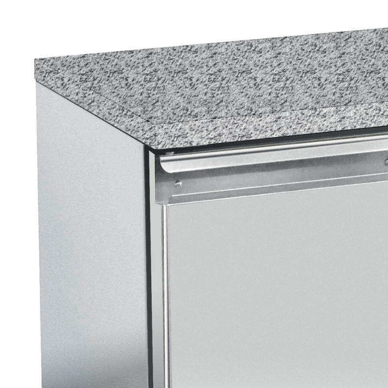 Gekoelde tafel, geventileerd, 3 deuren EN 600x400 - Granieten blad (zonder aggregaat) - Diamond - TPS3N/HG