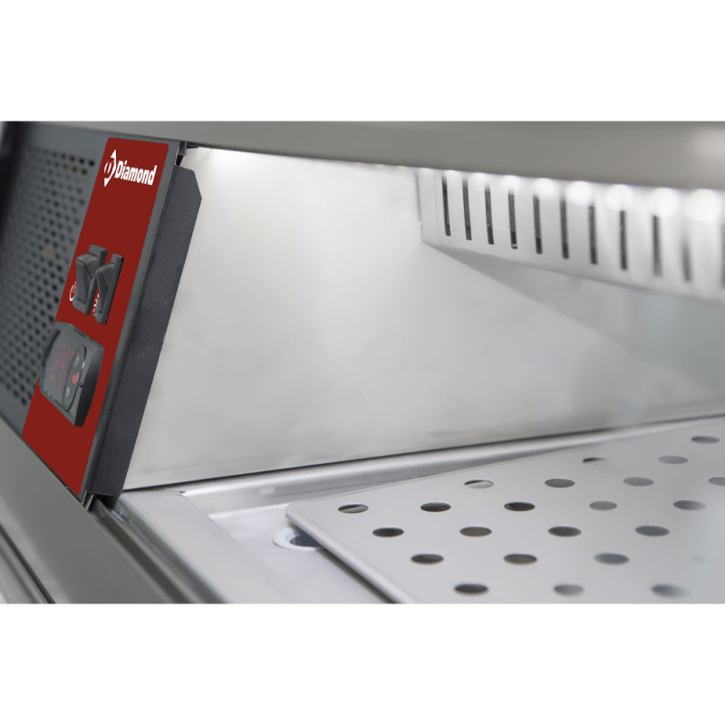 Gekoelde vitrine voor sushi's, dubbele geperforeerde bodem (inbegrepen) - Diamond - TR8-SH/R6