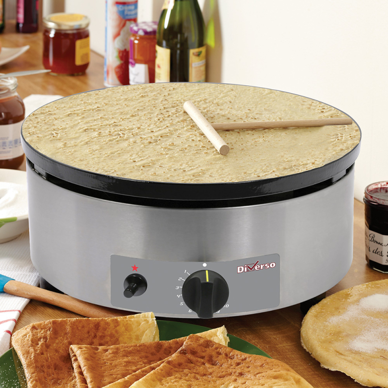 Cr&ecirc;pemaker met hoog rendement, gas, &Oslash; 400 mm "ge&euml;mailleerd" - Diverso - WR-BRET-1G