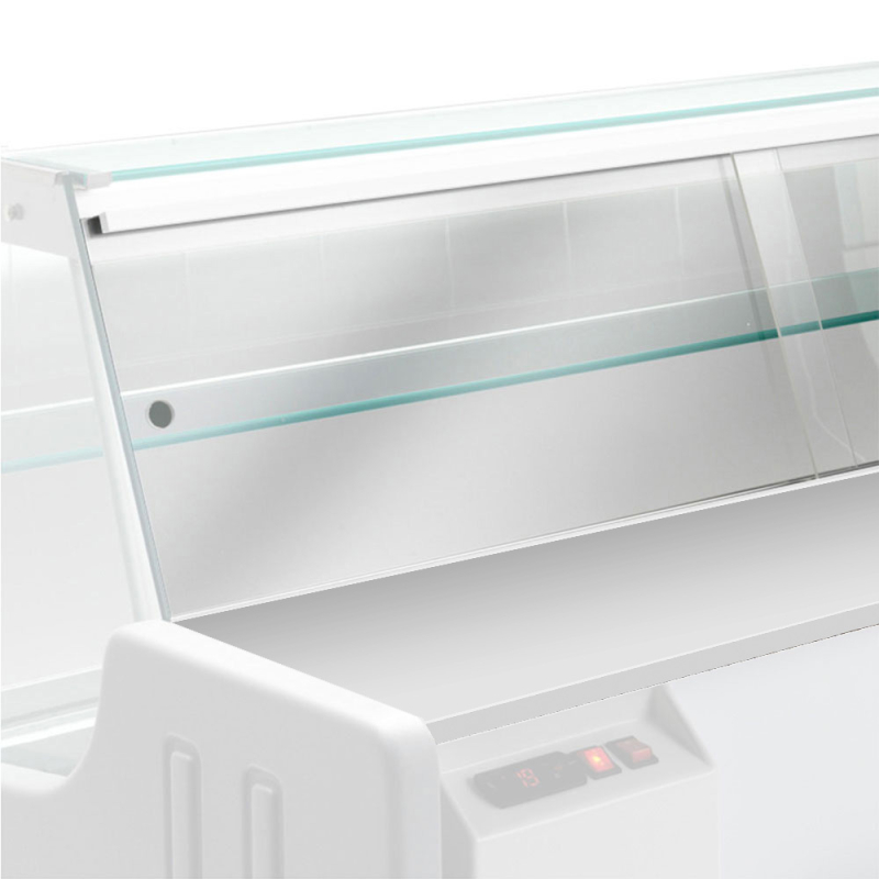 Gekoelde displaytoonbank, statisch, laden via laden, zonder reserve - GRIJS/WIT - Diamond - VE29/E8-R2P