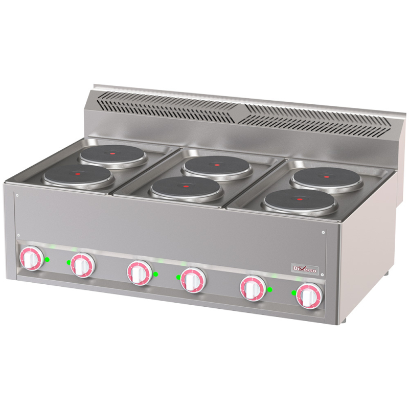 Elektrisch fornuis 6 kookplaten, -Top- - Diverso - WR-E6PT-19