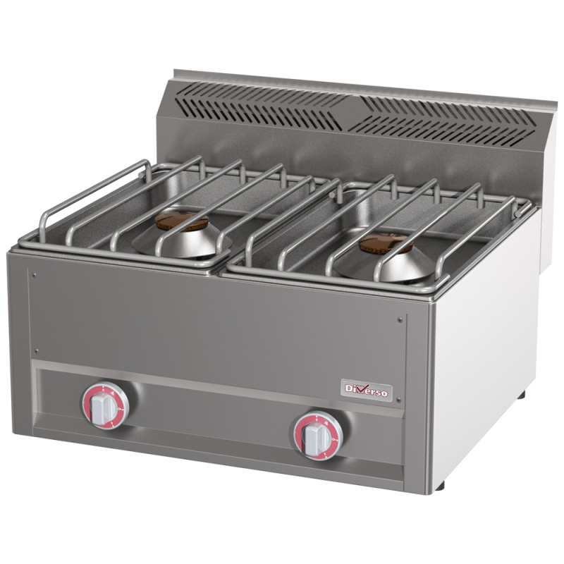 Fornuis 2 branders 8 kW extra krachtig -Top- - Diverso - WR-G2FH-14